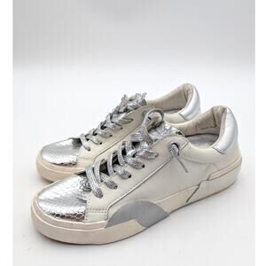 Dolce Vita Zina Sneaker Shoes Women's Snakeskin Silver/White Size US5.5 EU35.5